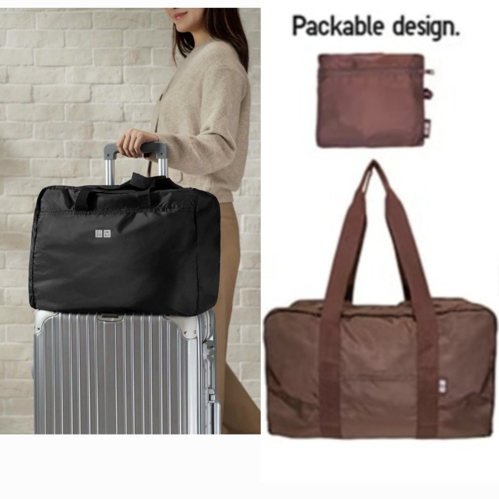 NWT Sealed Uniqlo LifeWear Limited Edition Lrg Packable Travel Duffle Bag Brown